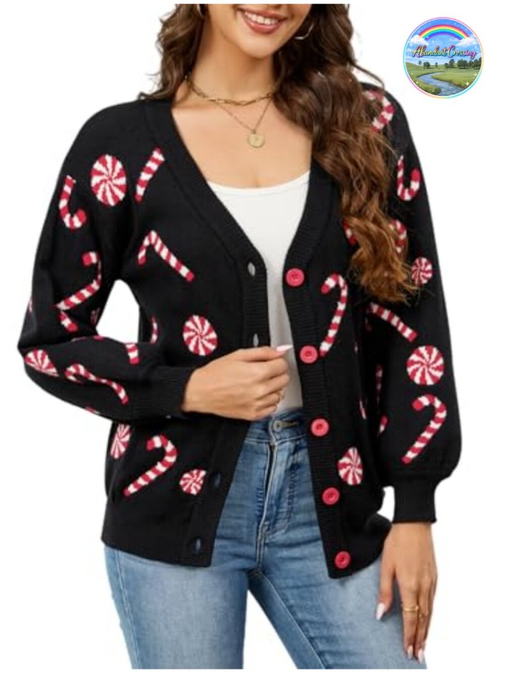 Soft Fuzzy Knit Long Sleeve Cardigan Sweater Ugly Christmas Party
